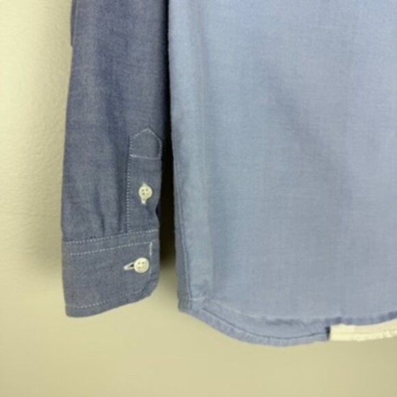 Janie and Jack Boys Button Down Shirt Colorblock Sz 5 Long Sleeve Collared Blue - Picture 6 of 9